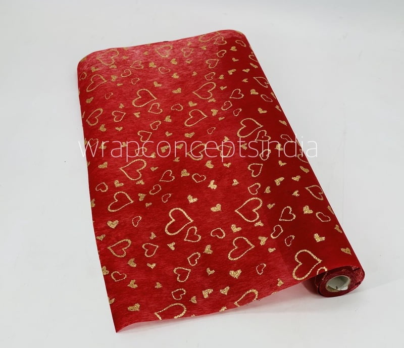 Maroon with Glitter Hearts