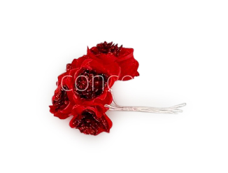 Glitter Flower -Red