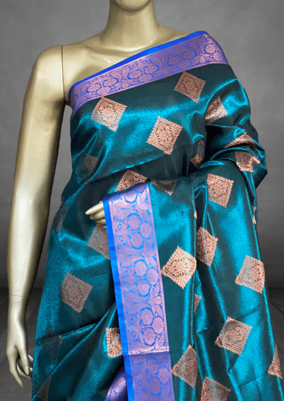 Apsara - Semi Tissue Sarees with Floral Zari Border 15526
