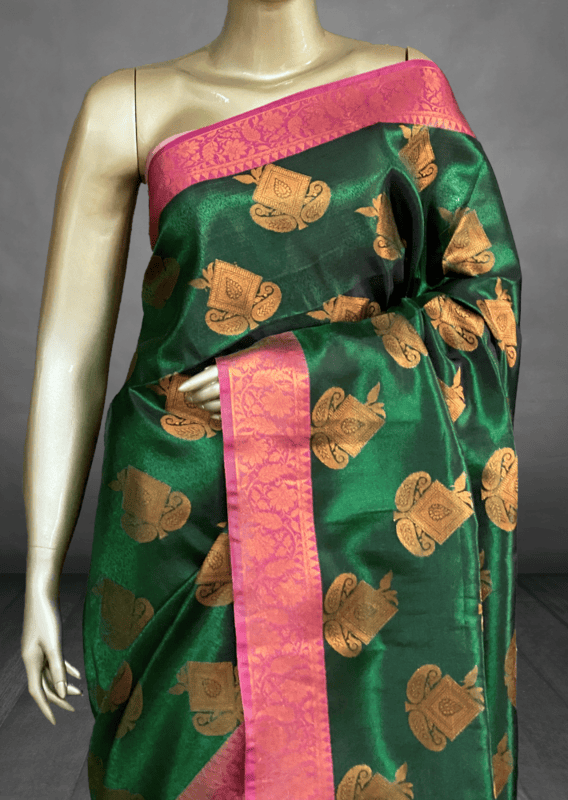 Apsara - Semi Tissue Sarees with Zari Border (Diamond-Paisley Motifs) 15507