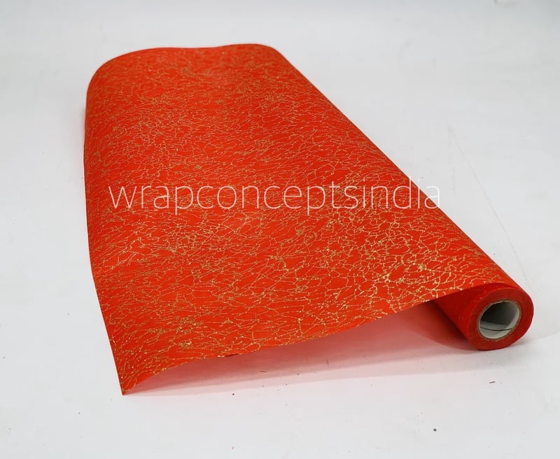 Bright Red with Glitter Web Pattern