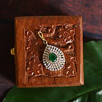 CZ Tear Shape Maang Tikka – Ruby