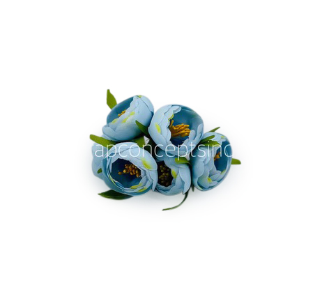 Peonies On Stick-Soft Blue