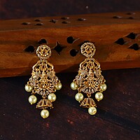 Antique White AD Stone Lakshmi Pendant Addigai