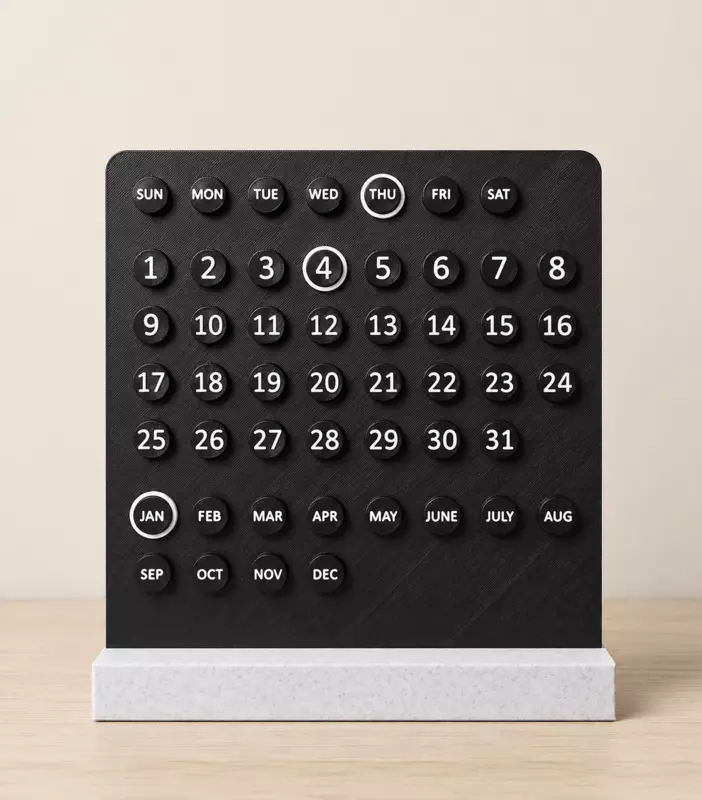 Perpetual 3D Printed Calendar