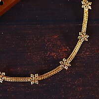 gold plated simple flower  necklace
