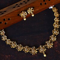 Designer Matte Finish Stone Necklace Set