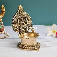 Brass Gaja Lakshmi Deepam 5.2inch Height