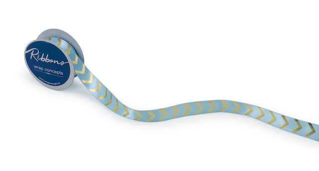 Gold Foil Chevron Satin Ribbon