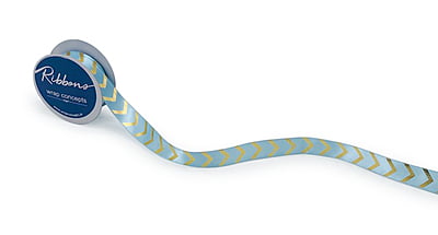 Gold Foil Chevron Satin Ribbon