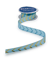 Gold Foil Chevron Satin Ribbon