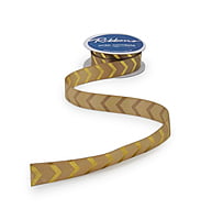 Gold Foil Chevron Satin Ribbon