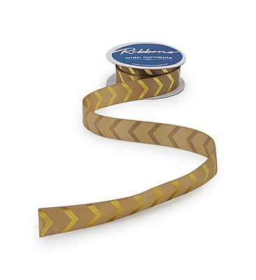 Gold Foil Chevron Satin Ribbon