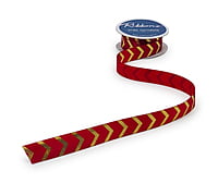 Gold Foil Chevron Satin Ribbon