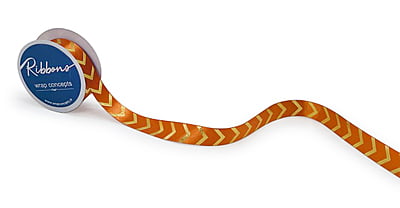 Gold Foil Chevron Satin Ribbon