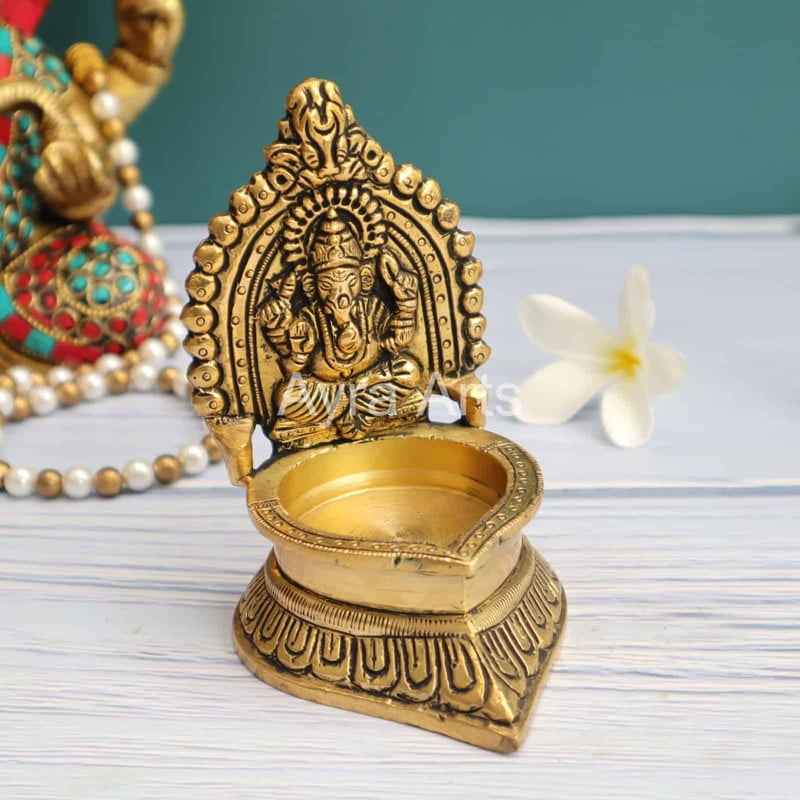 Brass Ganesh Diya 4.5 Inch Height