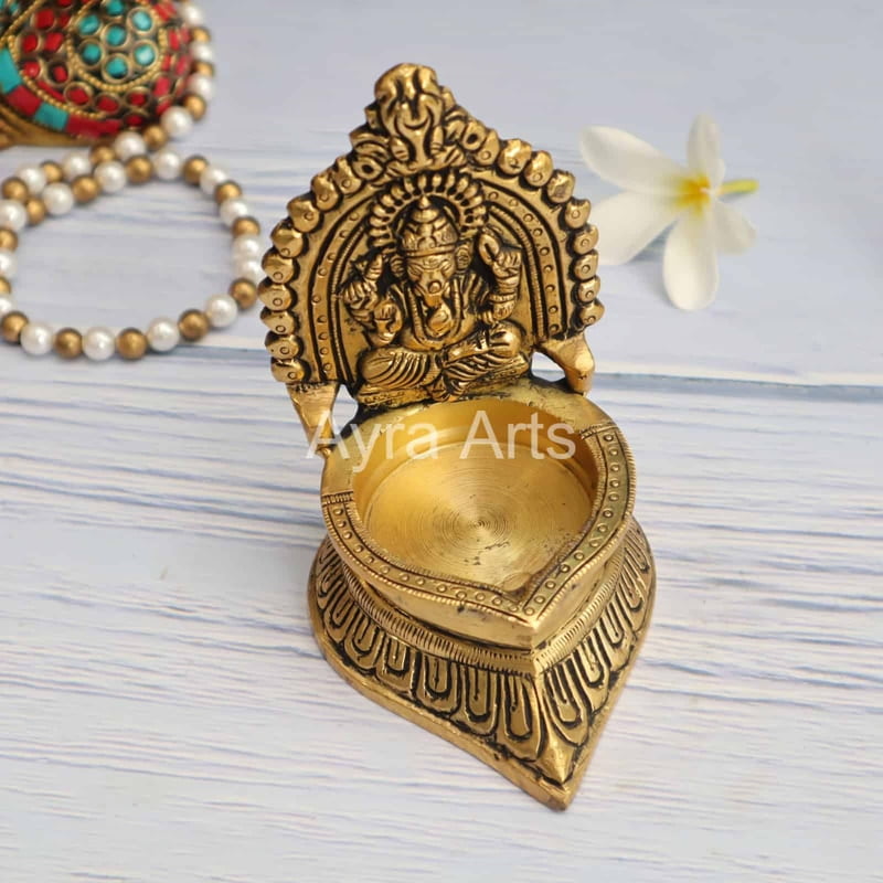 Brass Ganesh Diya 4.5 Inch Height