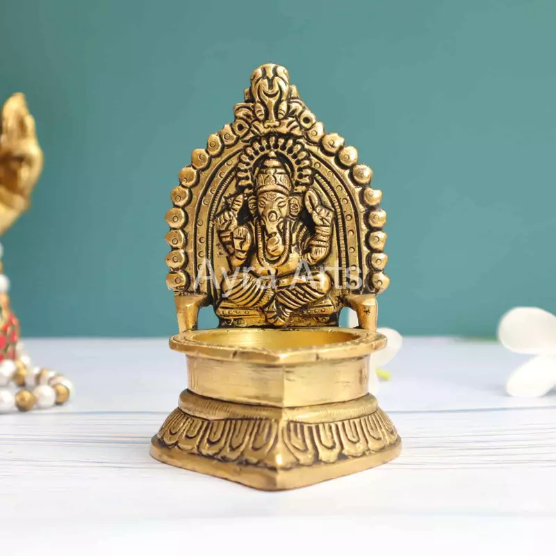 Brass Ganesh Diya 4.5 Inch Height
