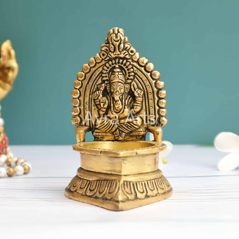 Brass Ganesh Diya 4.5 Inch Height