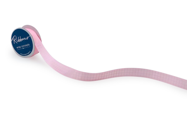 Baby Pink & White Check Ribbon