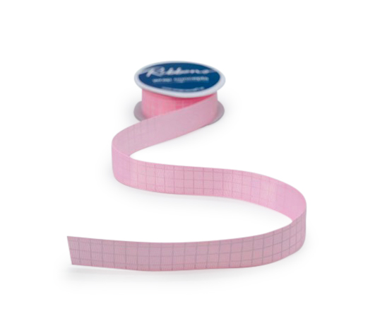 Baby Pink & White Check Ribbon