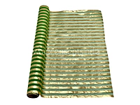 Gold Foil Stripe Organza Roll - 5 Meters-Green
