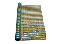 Gold Foil Stripe Organza Roll - 5 Meters