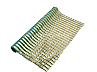 Gold Foil Stripe Organza Roll - 5 Meters