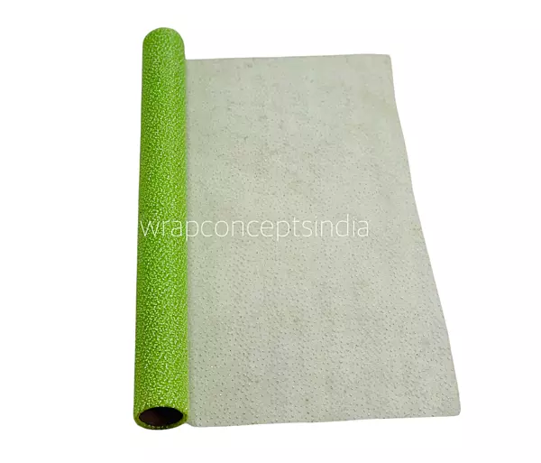 Lime White Dot Organza Roll - 5 Meters