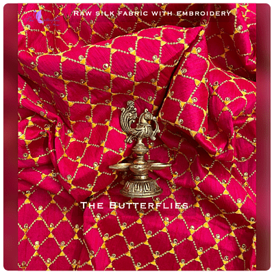 RAW SILK  FABRIC WITH EMTOROIDERY  50