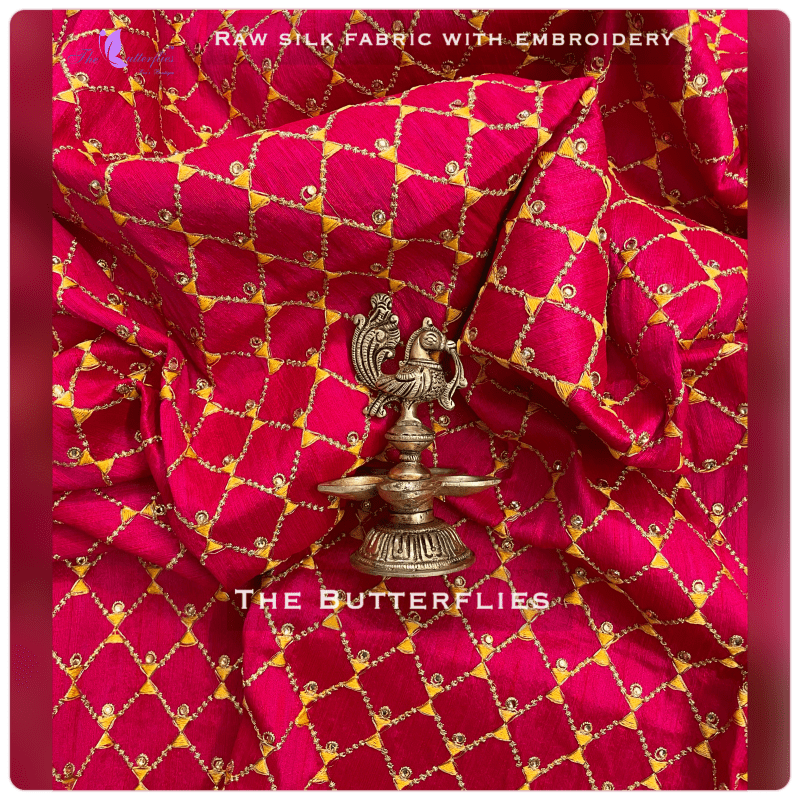 RAW SILK  FABRIC WITH EMTOROIDERY  50