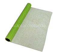 Lime White Dot Organza Roll - 5 Meters