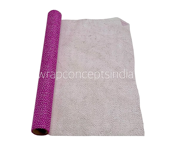 Plum White Dot Organza Roll - 5 Meters