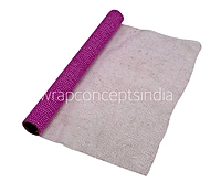 Plum White Dot Organza Roll - 5 Meters