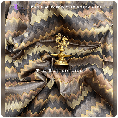 SILK  FABRIC WITH EMTOROIDERY  RUFFRSF18468