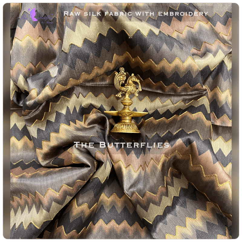 SILK  FABRIC WITH EMTOROIDERY  RUFFRSF18468