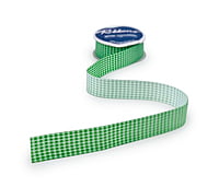 Green & White Gingham Ribbon