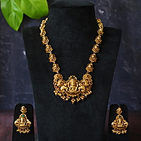 Antique Lakshmi finish Bridal  long haram set