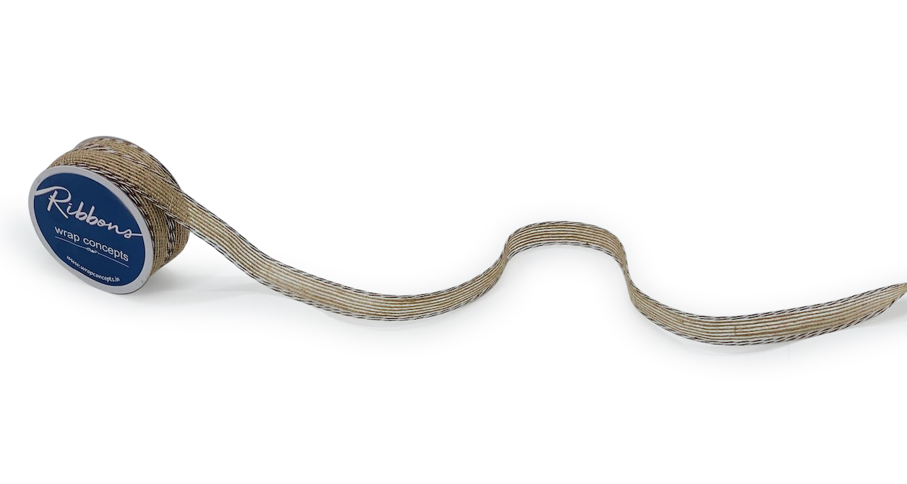 Jute Ribbon with Coloured Edges