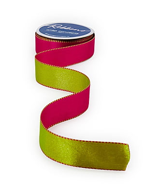 Reversible Ribbon - Hot Pink with Lime Green
