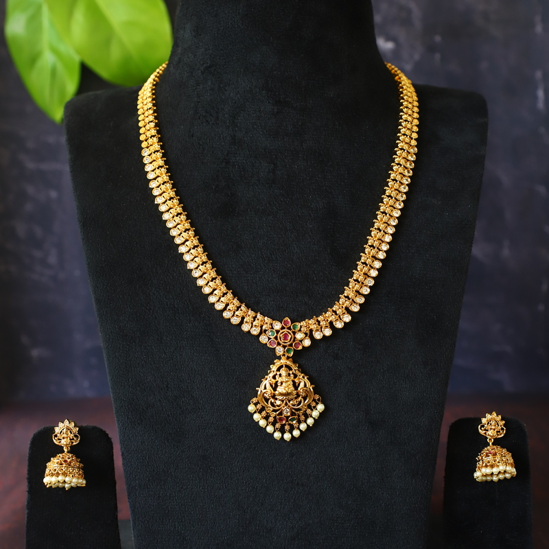 Gold plated Elegance Lakshmi long haram