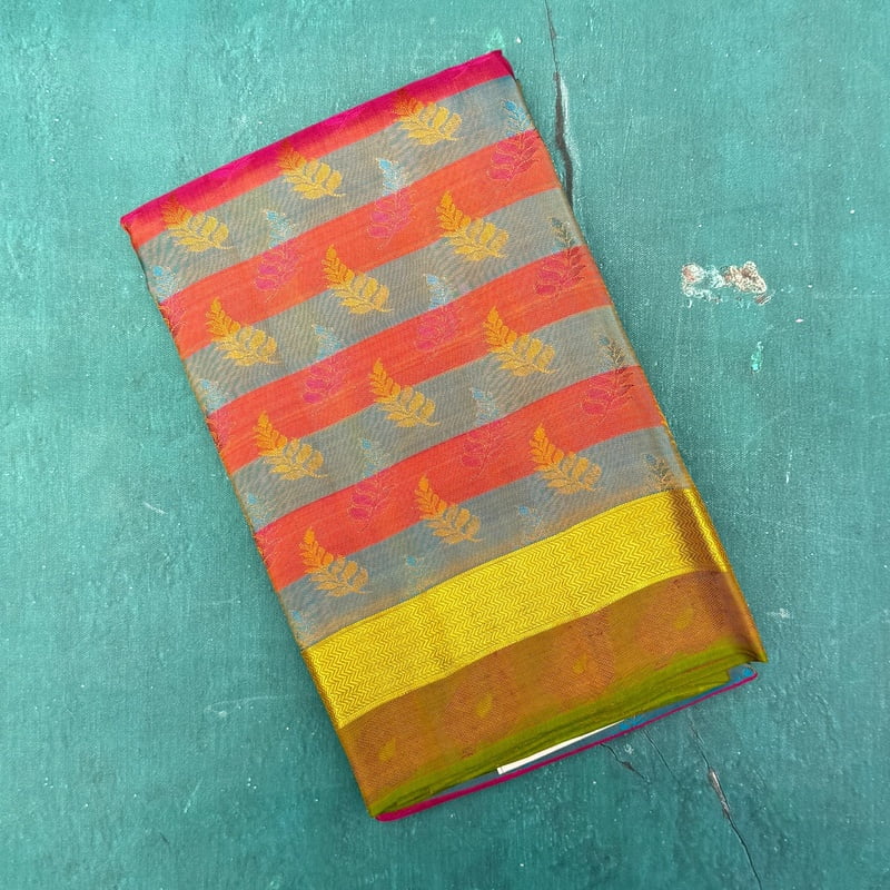 Multicolor Kanchipuram with Jade Green