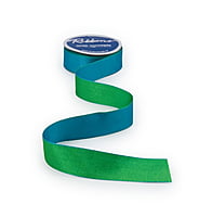 Reversible Ribbon - Parrot Green with Turquoise Blue