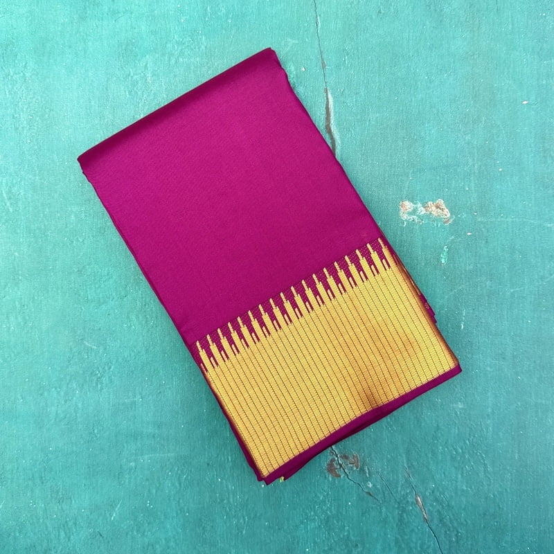 Fabric Violet Kanchipuram with Brocade Pallu