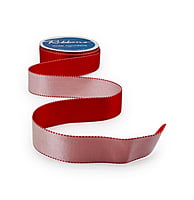 Reversible Ribbon - Red with White