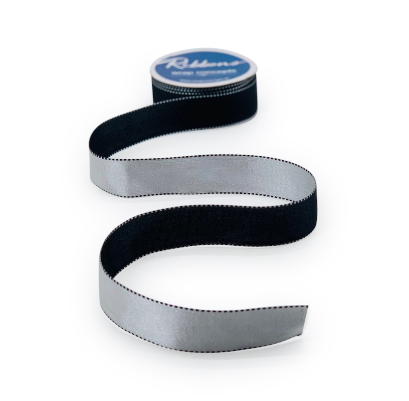 Reversible Ribbon - Black with White