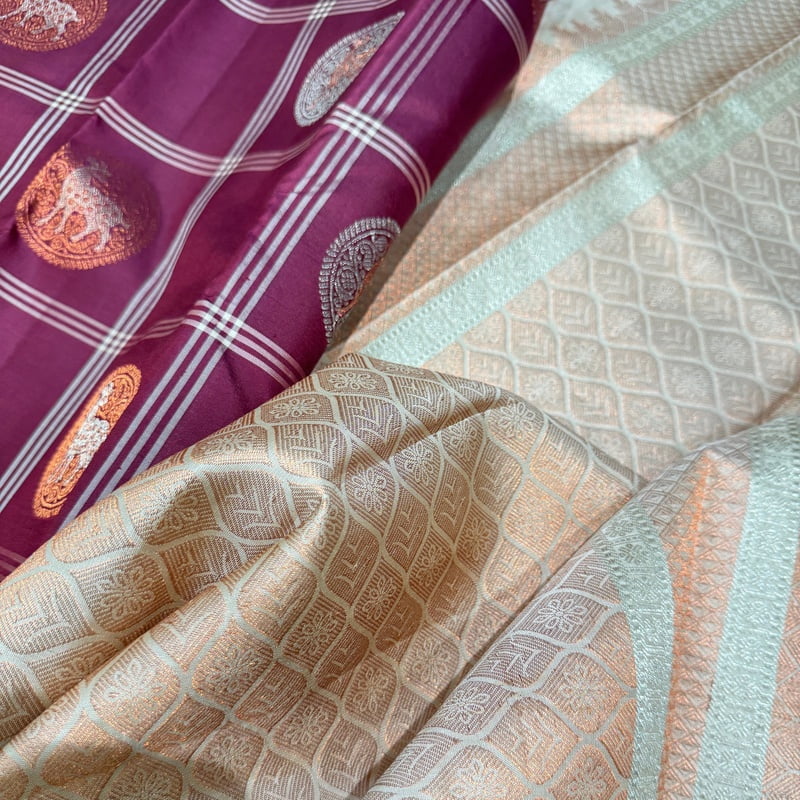 Madder Red Kanchipuram with Beige Accent