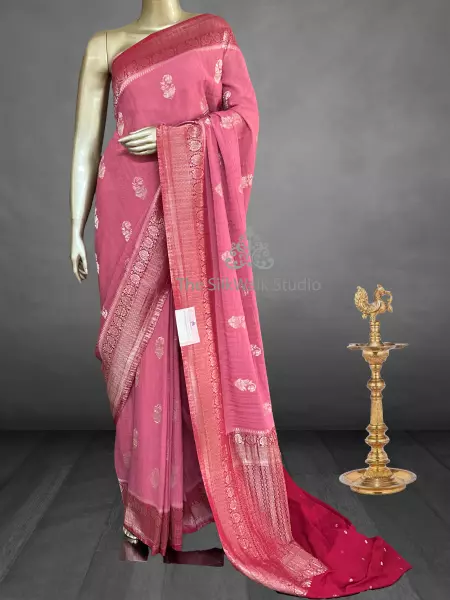 Jyotsna - The Katan Georgette Saree in Motifs SWS139