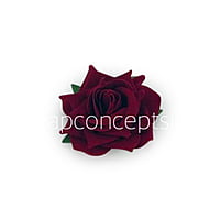 Rose With Leaves - Maroon