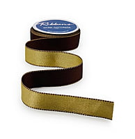Reversible Ribbon - Brown with Gold